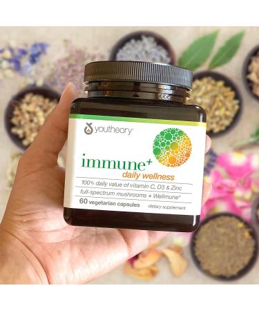 Youtheory Immune+ Daily Wellness - 60 Vegetarian Capsules for Immune Support - Buy Online on GoSupps.com