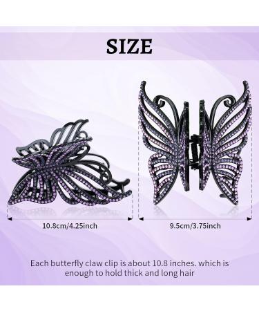 inSowni Korean Glitter Rhinestone Hair Clips Set - Moon Leaf Butterfly Barrettes for Thick Long Hair - 4 Pack - Buy Online on GoSupps.com