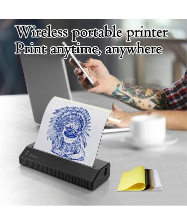BCETASY Cordless Thermal Tattoo Printer - Portable Rechargeable Stencil Printer for iOS Android, 10pcs Paper Included - Buy Online on GoSupps.com