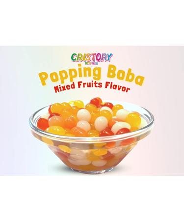 CRISTORY Mixed Fruits Popping Boba - 6.82 lbs | Gluten Free, Fat Free, Vegan Friendly | Bubble Tea Toppings for Beverage & Desserts - Buy Online on GoSupps.com