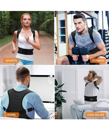 Waist Trainer Back Brace Magnetic Corrector Band Shoulder Back Support Belt Humpback Correction Waist Cincher(XX-Large) XX-Large Black - Buy Online on GoSupps.com