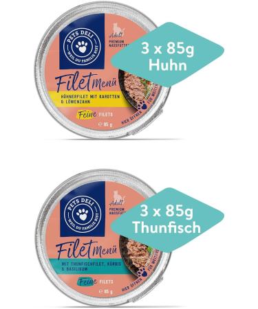 Pets Deli Filet Multipack Wet Cat Food - Gluten & Sugar-Free Chicken & Tuna 6 x 85g - Buy Online on GoSupps.com