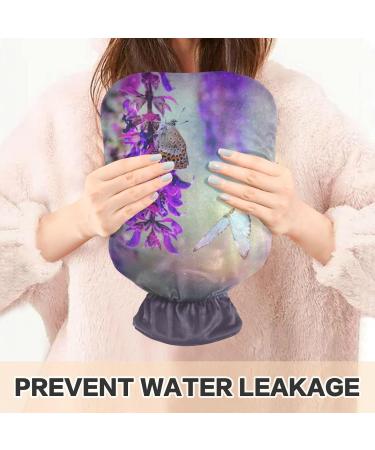 Buy Naanle 2L Hot Water Bottle with Butterfly Lavender Cover - Heat & Cold Therapy for Pain Relief Back Hands and Neck - Buy Online on GoSupps.com