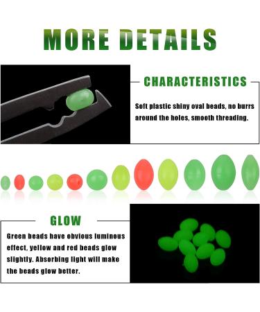 JSHANMEI 1000pcs Fishing Beads Assortment Set - Soft Plastic Glow Beads Mix Color for Fishing Tackle and Rigs | Saltwater Bait Eggs in Oval Round Shape - Buy Online on GoSupps.com