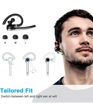 HEIBAS Bluetooth Headset - Wireless Earpiece with 72 Hours Talking Time & 500mAh Case, V5.1, Built-in Mic, Hands-Free Headphones for Trucker Office - iOS Android Compatible - Buy Online on GoSupps.com