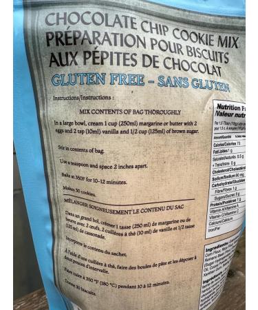 Gluten Free Cookie Mix Chocolate Chip Cookie Mix 570g Makes 30 Cookies -100% GF Mix - Made in Canada by Arva Flour Mills - Buy Online on GoSupps.com