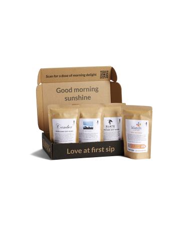 Bean Box Gourmet Coffee Sampler | Specialty Coffee Gift Basket | Coffee Gift Set | Coffee Gifts for Women and Men | Birthday Gifts for Her | Care Package | Whole Bean Coffee | 4 Piece Variety Set (Light Roast - Whole Bean,