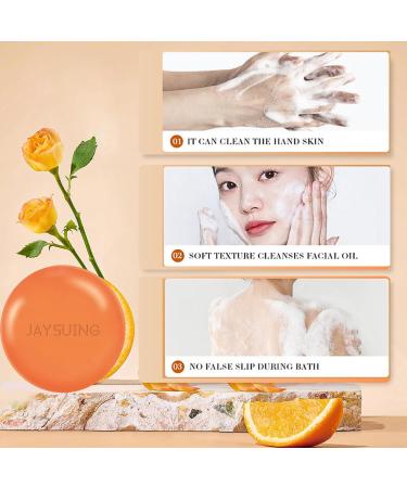 Vitamin C Soap Bar Natural Soap Orange Body Soap Bar Vitamin C Handmade Soap Hand Face Cleansing & Moisturizing Soap Bars for Face and Body Solid Soap for Reducing Acne and Scar Improve Skin Tone - Buy Online on GoSupps.com