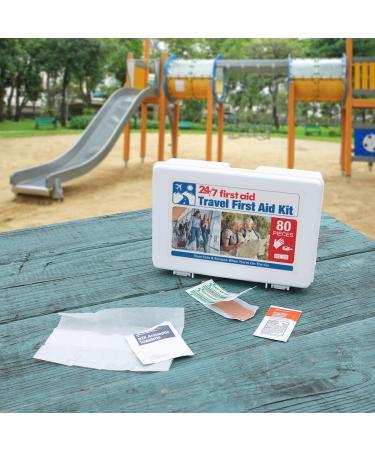 80 Piece Travel First Aid Kit - Compact Plastic Case for On-the-Go Safety - Buy Online on GoSupps.com