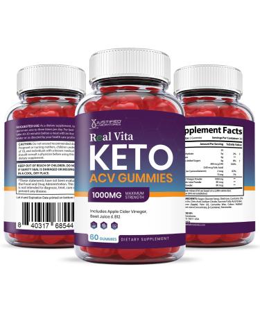 Real Vita Keto ACV Gummies 1000MG with Pomegranate Juice, Beet Root and B12 - 60 Gummys - Buy Online on GoSupps.com