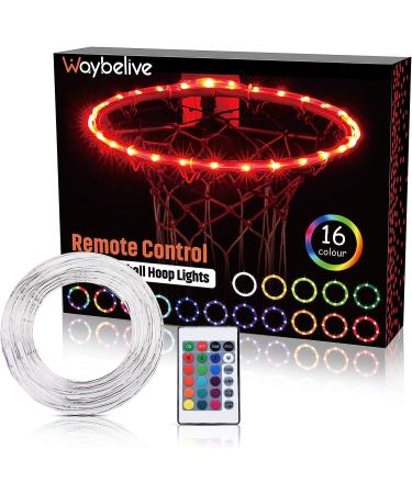 Waybelive LED Basketball Hoop Lights - Remote Control, 16 Color Change, Waterproof & Super Bright for Night Play Outdoors - Perfect Gift for Kids - Buy Online on GoSupps.com