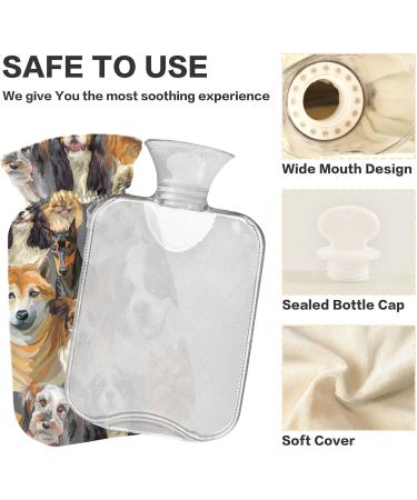 Oarencol Cute Dog Hot Water Bottle 2L | Colorful Animal Cover for Pain Relief & Cramps - Buy Online on GoSupps.com