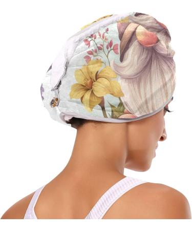 Eggs Floral Dwarf Hair Towel 2 Pack - Super Absorbent Quick Dry Hair Turbans for Women & Girls - Buy Online on GoSupps.com