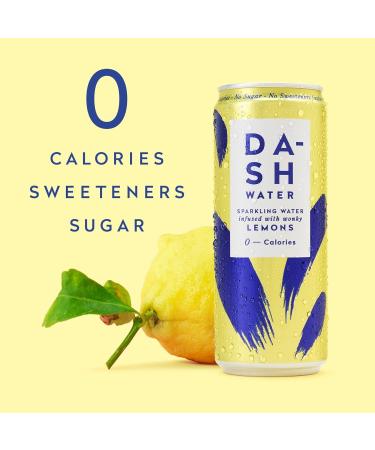Dash Water Lime & Lemon - 24 x Flavoured Sparkling Spring Water NO Sugar NO Sweetener NO Calories - Infused with Wonky Fruit (12 Lime & 12 Lemon x 330ml cans) - Buy Online on GoSupps.com
