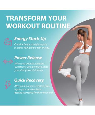 Creatine Monohydrate Gummies for Women | 5000mg Pre Workout Chewables with Taurine & B6 | Muscle Recovery Strength & Energy Boost - 60 Count - Buy Online on GoSupps.com