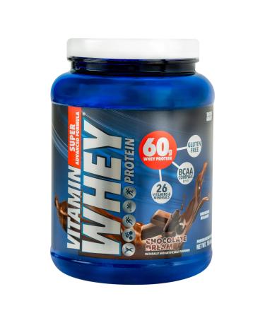 Vitamin Whey - Premium Whey Protein Powder Chocolate Dream 60g Protein Gluten-Free BCAA Complex 26 Vitamins & Minerals