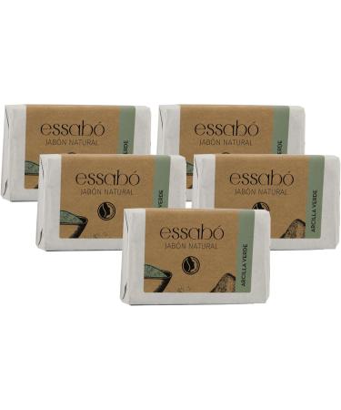  ESSABO Essab 100% Natural Green Clay Soap with Coconut Oil Softens and Relieves Skin Oily and Radiant Skin Citronella Essential Oil Extract 100g - Buy Online on GoSupps.com