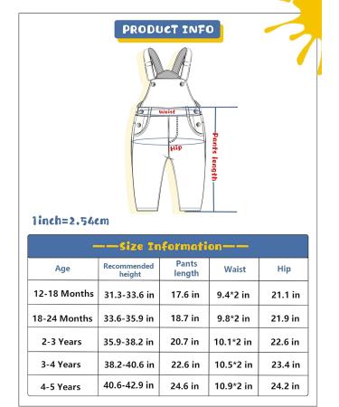 KIDSCOOL SPACE Baby Boy Girl Slim Denim Overalls 18-24 Months Light Blue - Buy Online on GoSupps.com