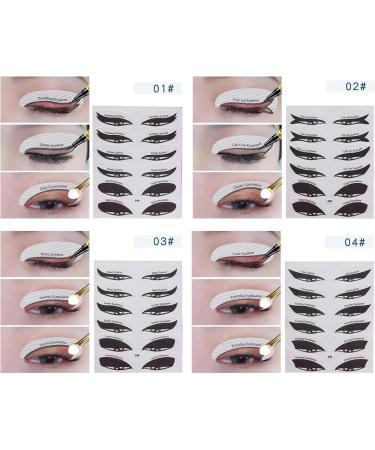 Makeup Stencils for Eyeshadow | Eyeliner Helper Stickers Eyeliner and Eyeshadow Stencils Stickers Set Eyeliner Stencil for Women Easy Eyeliner and Eyeshadow Grooming 4pcs - Buy Online on GoSupps.com