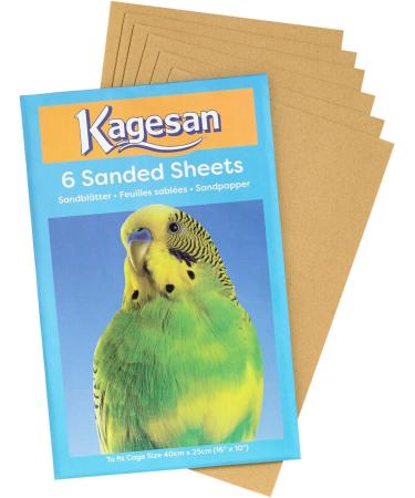 6 PACK KAGESAN BLUE BIRD CAGE SAND PAPER SHEETS 6 X 6 PCK 36 SHEETS 40 X 25CM - Buy Online on GoSupps.com