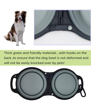 Portable Travel Dog Bowl - Collapsible Silicone Pet Bowl for Food & Water | Ideal for Hiking & Walking - Gray - Buy Online on GoSupps.com