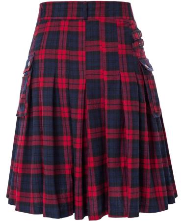 Men's Scottish Kilt - Red Checked Patchwork Classic Cut & Breathable | Medieval Streetwear - Buy Online on GoSupps.com