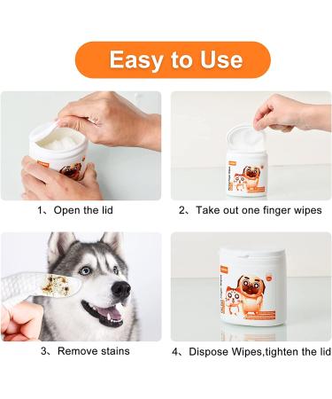 Dog Eye Wipes - Tear Stain Remover for Dogs & Cats | 100 Count Pet Finger Eye Wash Pads | Gentle & Unscented Eye Cleaning Wipes - Buy Online on GoSupps.com