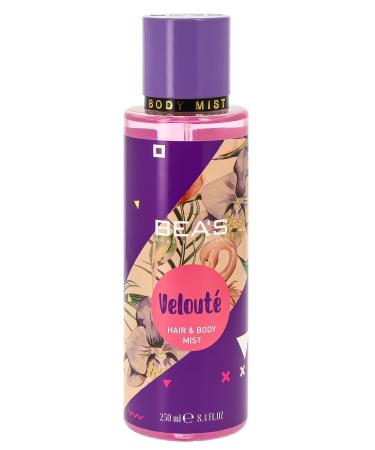 BEA'S Hair & Body Fragrance Spray 8.4 Fl Oz / 250 mL Veloute Scent Notes of Chocolate Jasmine Woody Caramel 1 Count Sweet Gourmand Scent VELOUTE Chocolate Jasmine Coconut Caramel