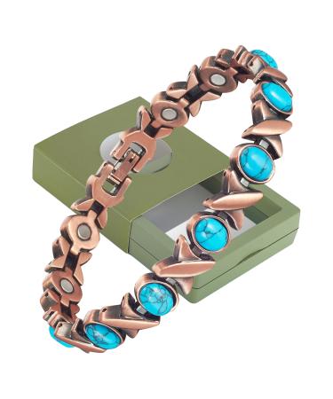 Yinox Magnetic copper bracelet made of colored stone for women high -strength magnetic bracelet including exquisite gift box that is suitable as a gift (c)