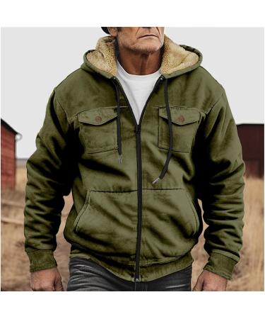 Hanxiulin Oversized Winter Coat & Hoodie Jacket for Men - Breathable Fleece Trenchcoat Lightweight Outdoor Wear - Buy Online on GoSupps.com