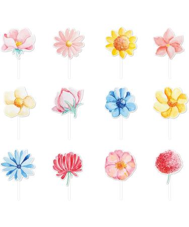 Flower Cupcake Toppers Daisy Cupcake Toppers Sunflower Cake Picks for Flower Themed Party Decorations Supplies 36 Pieces - Buy Online on GoSupps.com