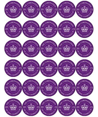 30 King Charles III Roayl Family Coronation Cupcake Toppers Edible Wafer Paper Fairy Cake Toppers Birthday Cakes Decorations