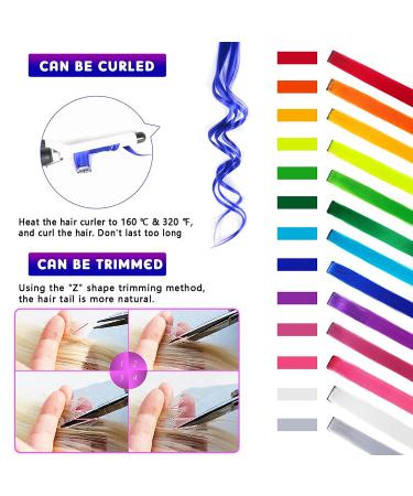 13 Pcs Multi-Color Hair Extensions - 20 Inch Clip-in Rainbow Highlights for Women & Kids - Buy Online on GoSupps.com