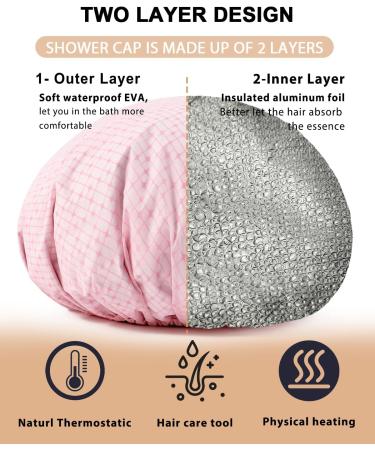 YIZIJIZI Heat Cap for Deep Conditioning - 2 Pack Aluminum Foil Hair Dyeing Cap for Home & Salon Use - Pink - Buy Online on GoSupps.com