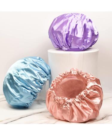 SMILCO Shower Cap 4 Pack for Women - Double Waterproof Layers, Reusable EVA Hair Caps for Hair Protection - Buy Online on GoSupps.com