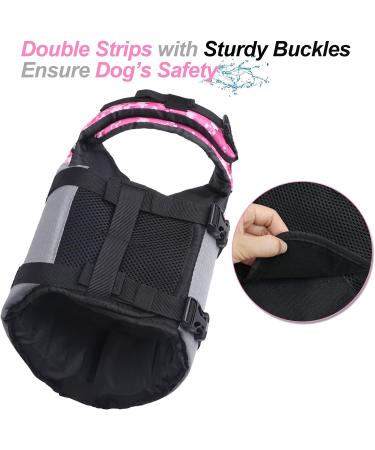 Vivaglory Camo Pink Dog Life Jacket - Durable & Adjustable Buoyancy Vest for Small Dogs (48-58 cm) - Buy Online on GoSupps.com