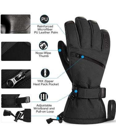 Unigear Ski Gloves for Men & Women - Waterproof Slipproof Winter Sport Gloves for Skiing Snowboarding & Ice Skating - XS Black - Buy Online on GoSupps.com