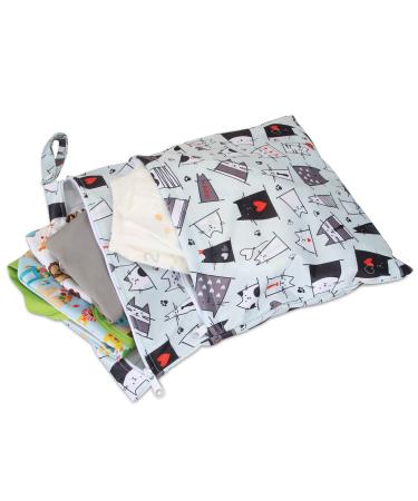 Damero 3-Piece Reusable Wetbag Diaper Bag Set - Ideal for Baby Diapers Dirty Clothes & Accessories - Perfect for On-the-Go Parents (Cat Design) - Buy Online on GoSupps.com
