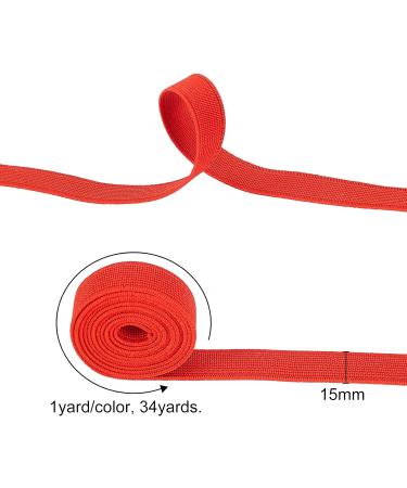 Buy BENECREAT 34 Yards 15mm Wide Flat Elastic Bands - 34 Colors for Sewing Dress Waistbands & Wig Bands - International Shipping Available - Buy Online on GoSupps.com