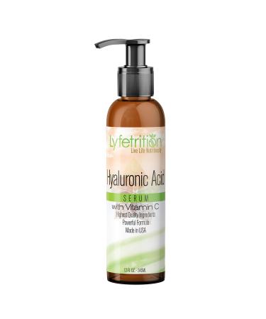 Lyfetrition Hyaluronic Acid Serum for Skin  Moisturizing and Hydrating Serum for All Types of Skin  100% Natural Face Serum with Vitamin C & Aloe Vera (12 Fl Oz)  Clear Serum  (Lyfe7581) - Buy Online on GoSupps.com