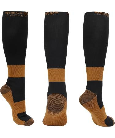 MELERIO Copper Compression Socks for Edema & Varicose Veins | 4 Pairs L-XL for Men & Women - Ideal for Travel - Buy Online on GoSupps.com
