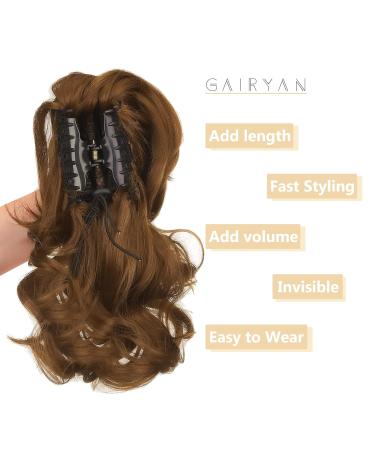 Shop Gairyan 30cm Light Auburn Claw Clip Ponytail Extensions - Long Curly Synthetic Hair for Women - Buy Online on GoSupps.com