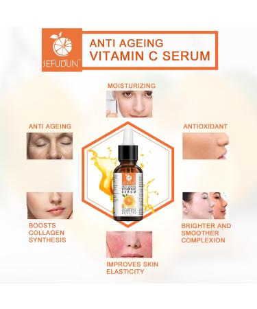 Vitamin C Serum - Anti Aging Face Serum with Vitamin C - Anti-Dark Spots & Brightening Serum with Hyaluronic Acid - Vitamin C Serum For Dull Tired - Vit E Oil Women/Men - Buy Online on GoSupps.com