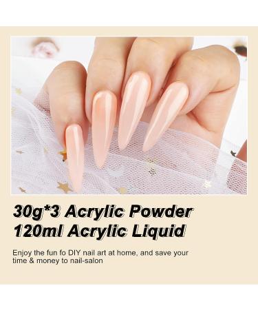 Morovan Acrylic Nail Kit with Professional Monomer Liquid and Brush - Pink Color Set for Beginners - Buy Online on GoSupps.com
