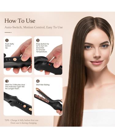 Cordless Mini Crimper Iron with USB Charging | 3 Temperature Settings | Ideal for Voluminous Hairstyles, Corn Perm Waves, and Hair Crimping - Buy Online on GoSupps.com