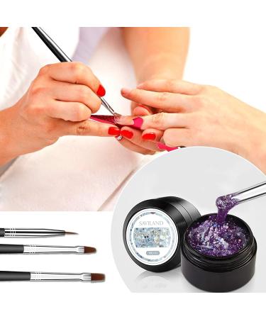 Saviland Builder Nail Gel Kit - 12 Colors Nail Extension Gel Set with Forms and Brushes | Nail Strengthening Manicure Set for DIY Nail Art (B-Sequins Series) - Buy Online on GoSupps.com