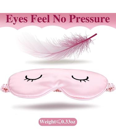 Kids Silk Sleep Eye Masks Set - Adjustable Eyeshade Cover for Ages 12+, Pink & Gray (4-Piece Set) - Buy Online on GoSupps.com