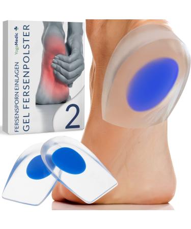Yogamedic heel cushion for shoes heel spural tendon plantar fasciitis heel deposit gel pillows for comfort shoe heel pillow orthopedic gel insert 2x medium-soft 35-39