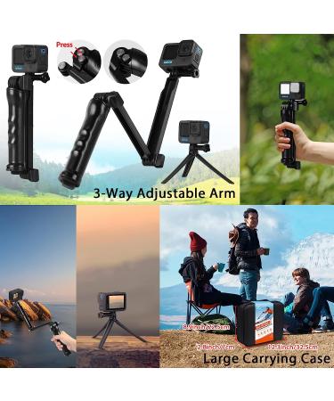 HONGDAK 63-in-1 Action Camera Accessories Kit for GoPro Hero 11/10/9 Black - Waterproof Housing, Silicone Case, Arm Strap, Mounts & More - Buy Online on GoSupps.com