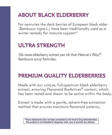 Nature's Way Sambucus Elderberry Drops - Ultra-Strength 6400mg - 1oz Fresh Elderberry - Buy Online on GoSupps.com